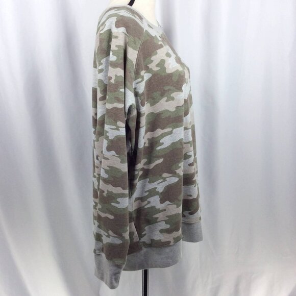 Eddie Bauer Legend Wash Sweatshirt Womens Size T2XL Tall 2XL Camo Raglan Sleeve - Picture 2 of 8